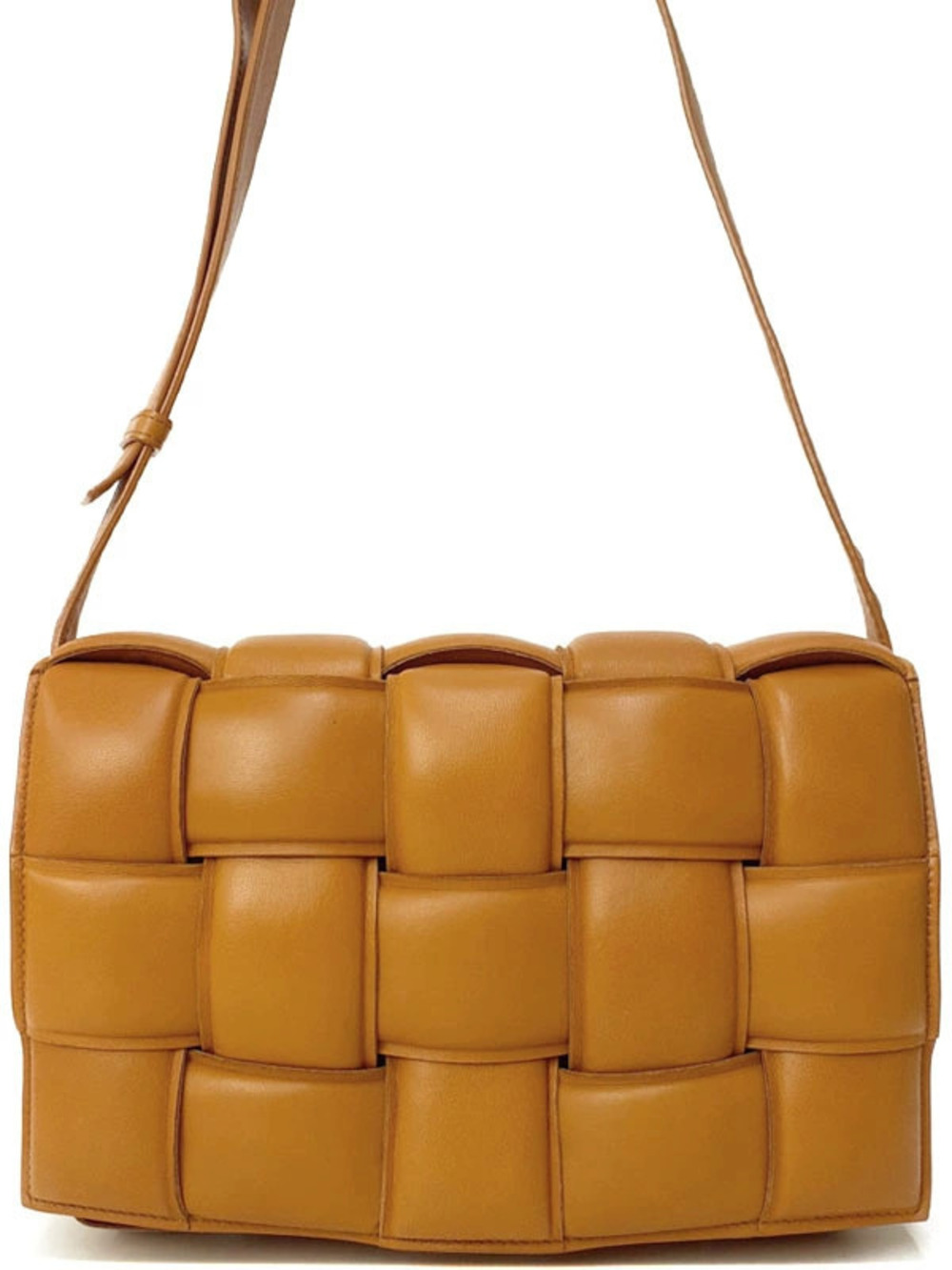 BOTTEGA VENETA Padded Cassette Shoulder Bag Lambskin Brown